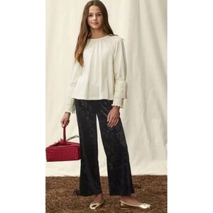 Matilda Jane Just Imagine Marnie Girls Jacquard Velour Wide Leg Pants 8 New